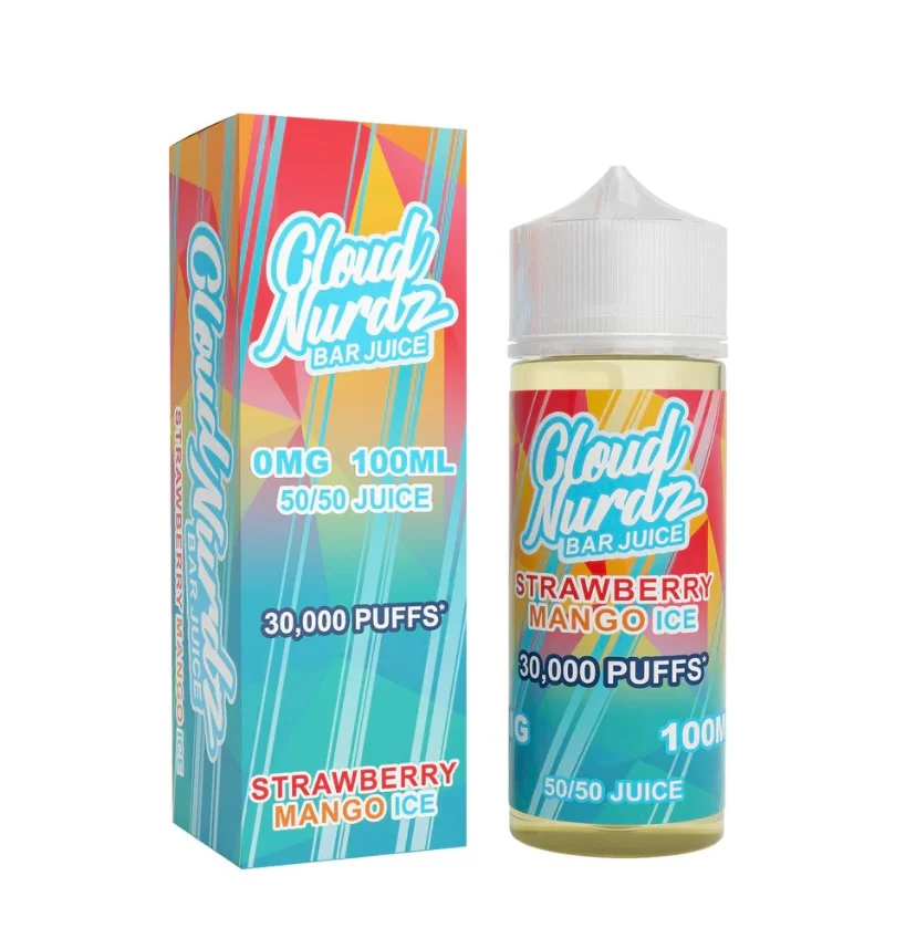 Cloud Nurdz Strawberry Mango Ice 100ml Shortfill