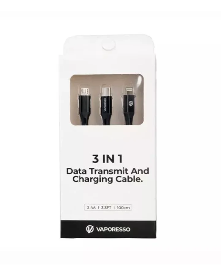 VAPORESSO 3 IN 1 DATA TRANSMIT & CHARGING CABLE